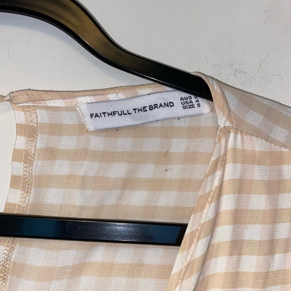 Faithfull The Brand Pink Gingham Tie Dress - Picture 4 of 5